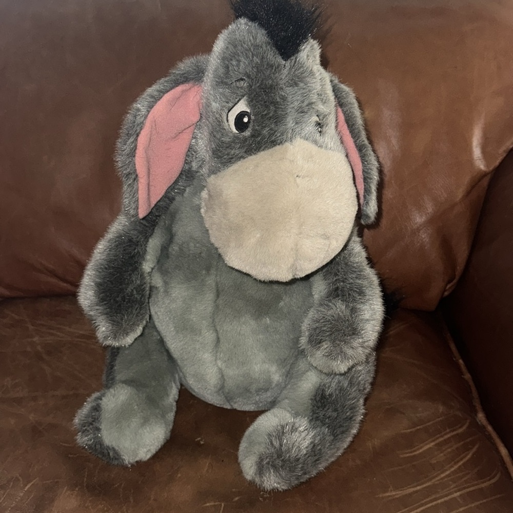 Vintage Disneys Winnie the Pooh Large Eeyore Stuffed Animal w/ Detachable Tail